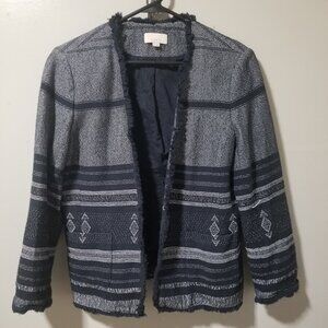 Loft Jacket Open Front Blue Womens Medium